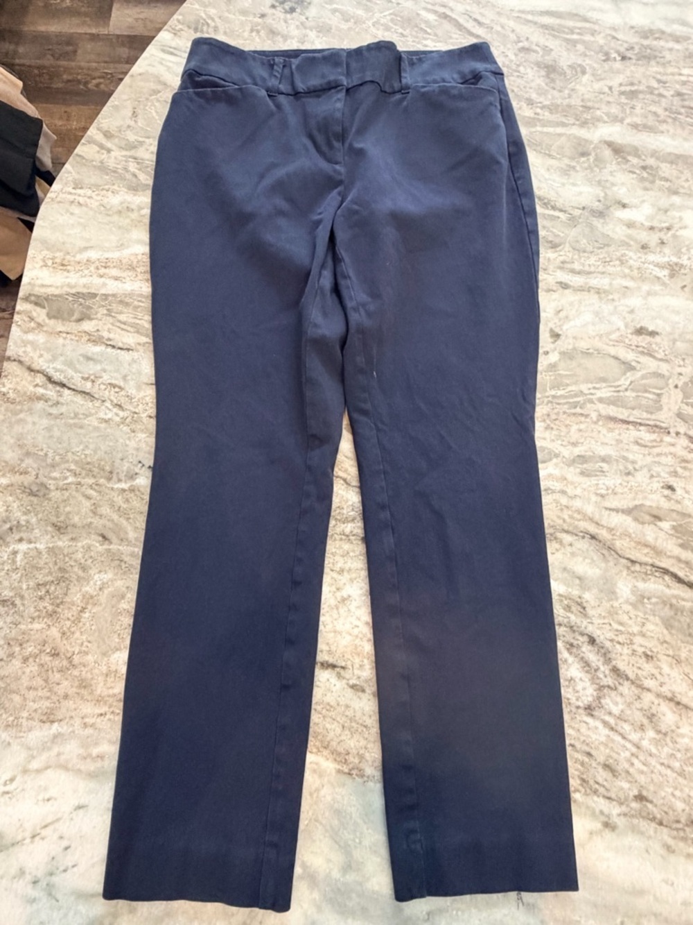 LOFT Curvy Womens Navy Dress Pants Size 4 Stretch Work Office